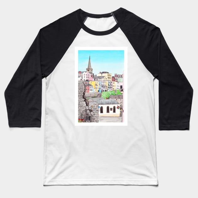 Tenby Wales Baseball T-Shirt by NorrskenArt